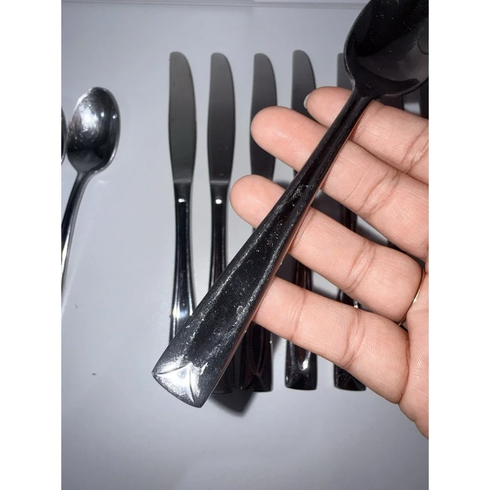 Oneida Satin LINCOLN Stainless Flatware 17 Pieces Knives and Spoons‎ H